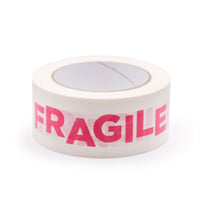 Paper packing tape Fragile print, 50m x 48mm. Recycled paper packing tape