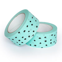 Paper Packing Tape, Recycled Eco Tape, Polkadot on Mint, 50 metres length, 48mm width