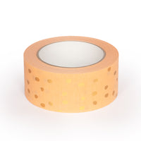 Polkadot packaging tape, Printed Orange polka dot, 50 metres length, 48mm width