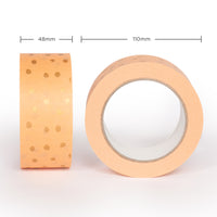 Polkadot packaging tape, Printed Orange polka dot, 50 metres length, 48mm width