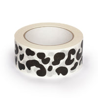 Decorative paper tapes, Black Leopard print, 50 metres length, 48mm width