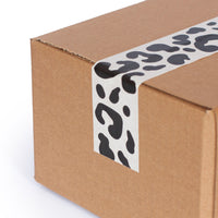 Decorative paper tapes, Black Leopard print, 50 metres length, 48mm width